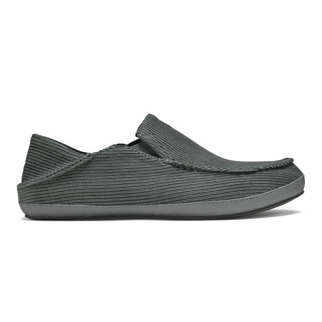 Olukai Men's Moloa Ie Slipper - Charcoal US362-705